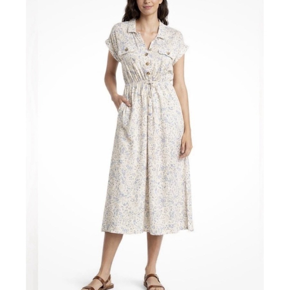 LUCKY BRANDnShort Sleeve Utility Midi Dress Floral XXl Cottagecore Peasant
